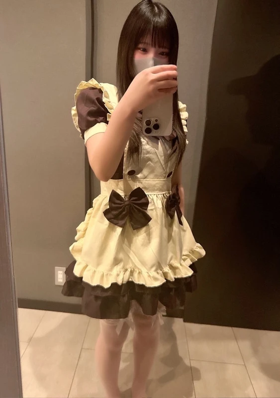 18歳黒髪美小女つばさちゃん！Eカップへと成長した幼い身体に大量生中出し！人生初フェラ抜き口内発射！2作分の超大作！【初メイド服】