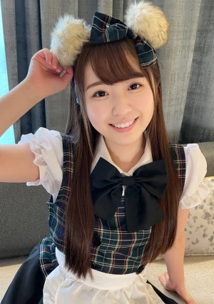 メイドがすごく似合う未来ちゃんに生中出しからのお掃除フェラ！ あそこから精子が滴り落ちます