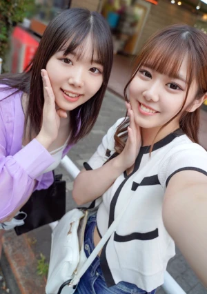 素人JD【限定】かのちゃん21歳 みれいちゃん21歳元気系な激カワ仲良しJDコンビと昼から乾杯！そのままの勢いでホテルへ行ってテンション上がって乱交祭り開催！！