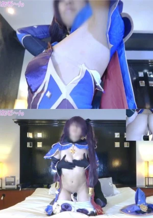 コミケ一緒に行ってきました！ スレンダーな従順いいなりレイヤーさん♪今回は原神モナコスでガチエグオナニーさせてきました！