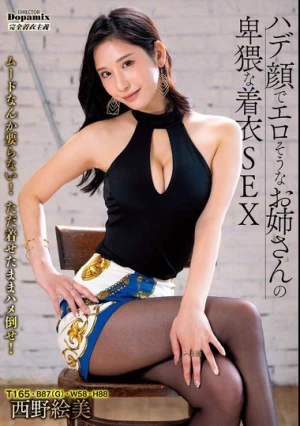 ハデ顔でエロそうなお姉さんの卑猥な着衣SEX 西野絵美