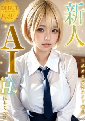 【新人AI】正統派美少女スター誕生 金髪Hcup 桜井りんか