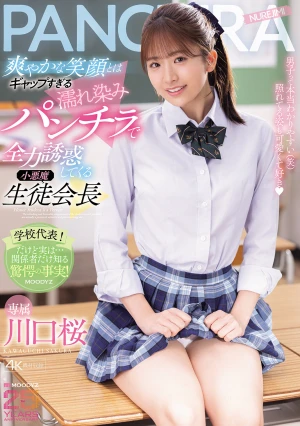 爽やかな笑顔とはギャップすぎる濡れ染みパンチラで全力誘惑してくる小悪魔生徒会長 川口桜